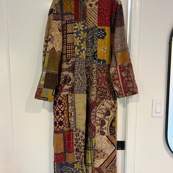 Sacred Threads Boho Patchwork Maxi Duster Coat EUC - Picture 3 of 9